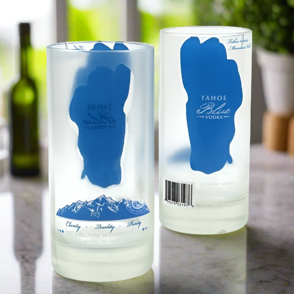 Tahoe Blue Vodka Bottle 16oz Glass Set