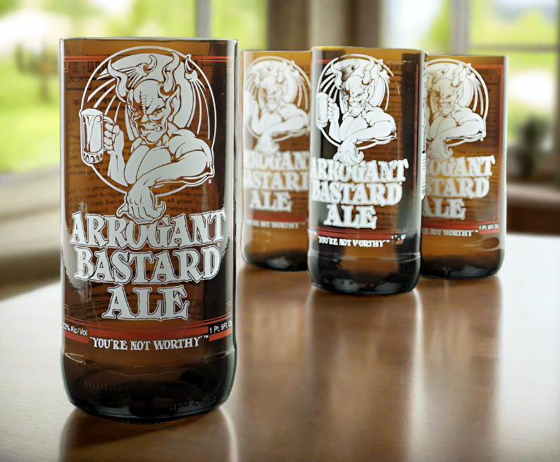 Arrogant Bastard Ale Bottle 14oz Glass Set