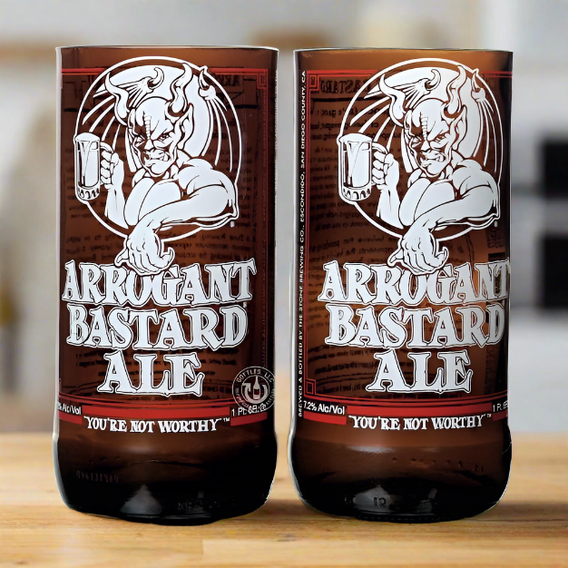 Arrogant Bastard Ale Bottle 14oz Glass Set