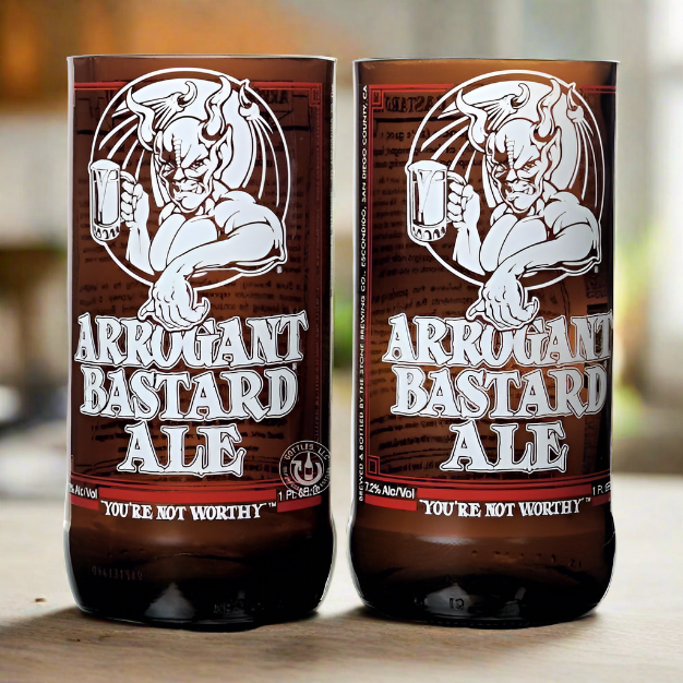 Arrogant Bastard Ale Bottle 14oz Glass Set