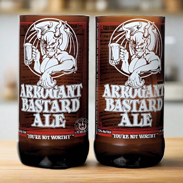 Arrogant Bastard Ale Bottle 14oz Glass Set