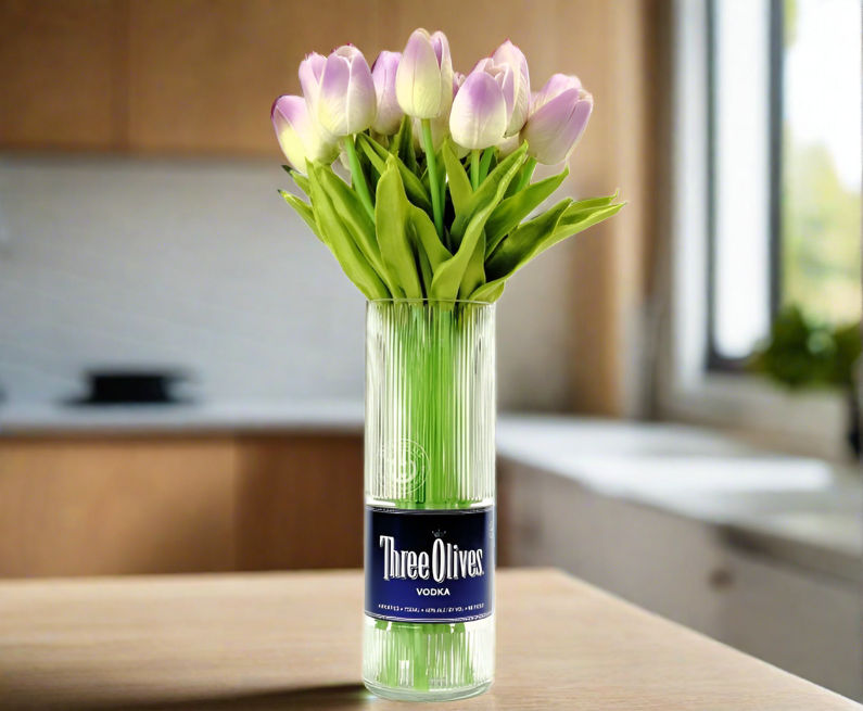 Three Olives Vodka Bottle Vase
