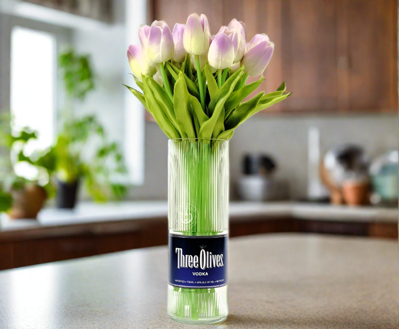 Three Olives Vodka Bottle Vase