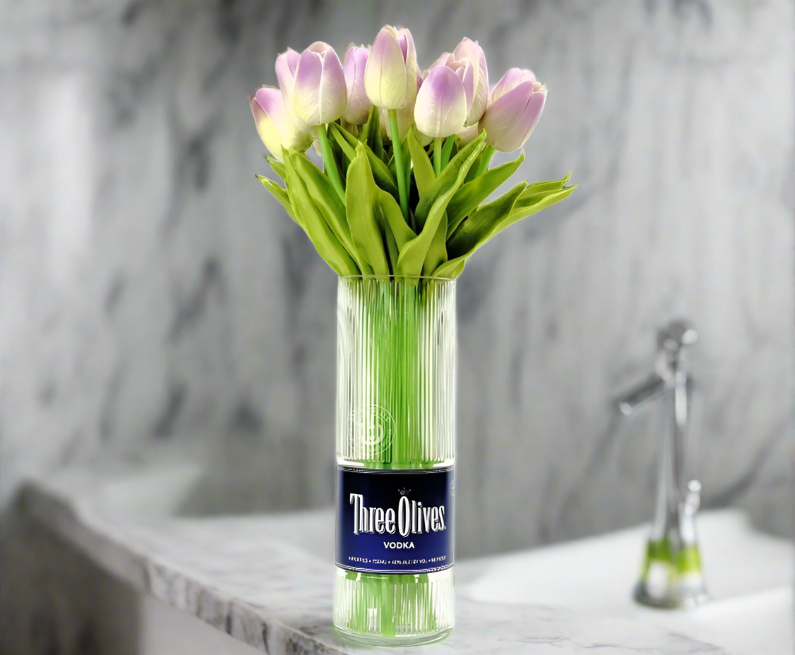 Three Olives Vodka Bottle Vase
