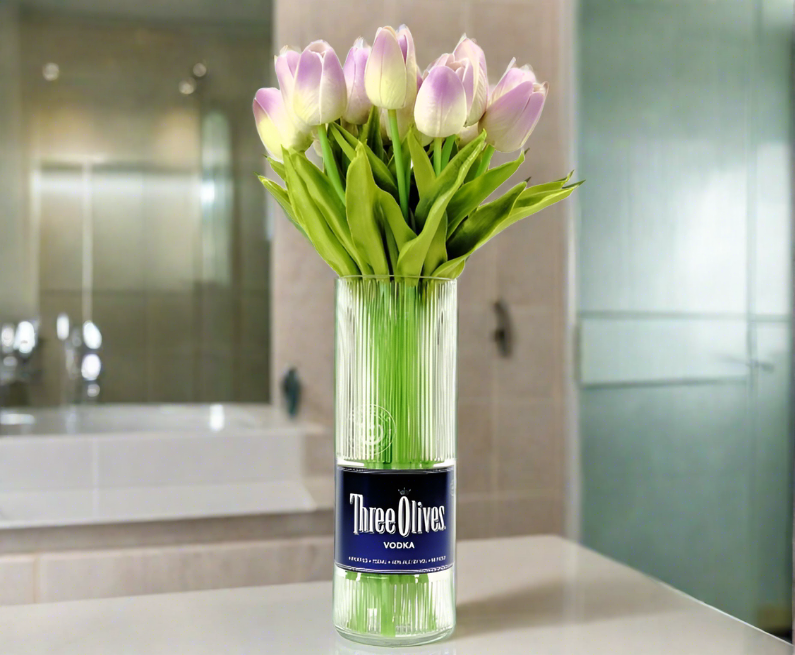 Three Olives Vodka Bottle Vase