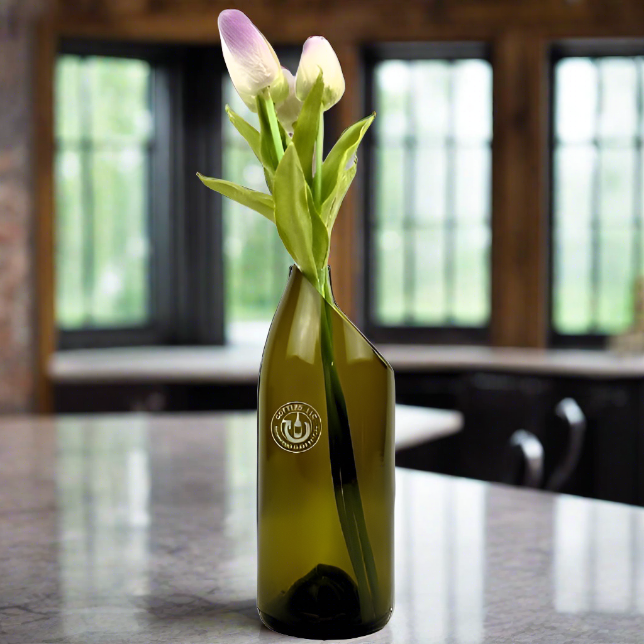Wine Bottle Vase - Low Slanted Cut
