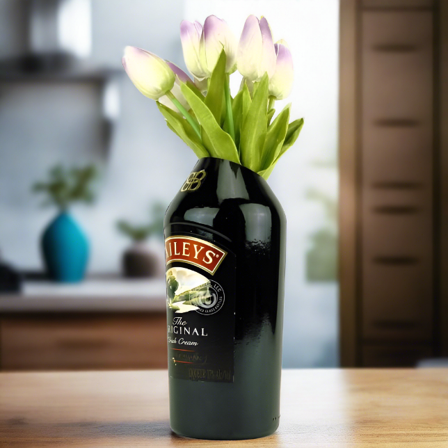 Baileys Irish Cream Bottle Slanted-Cut Vase