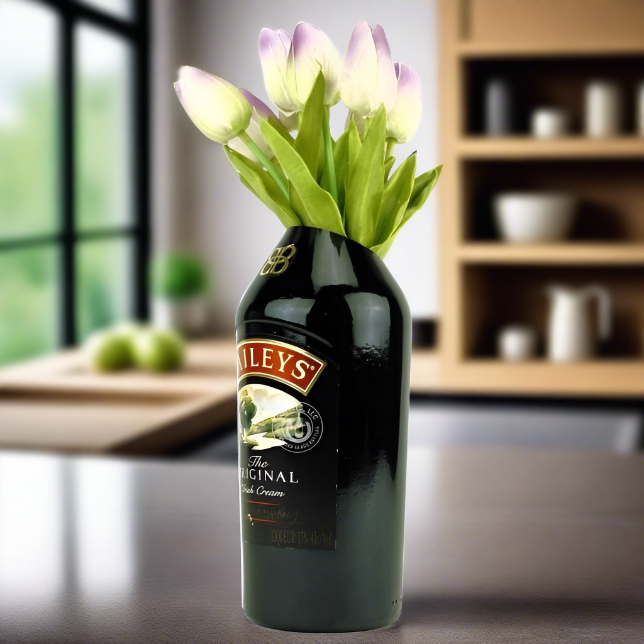 Baileys Irish Cream Bottle Slanted-Cut Vase
