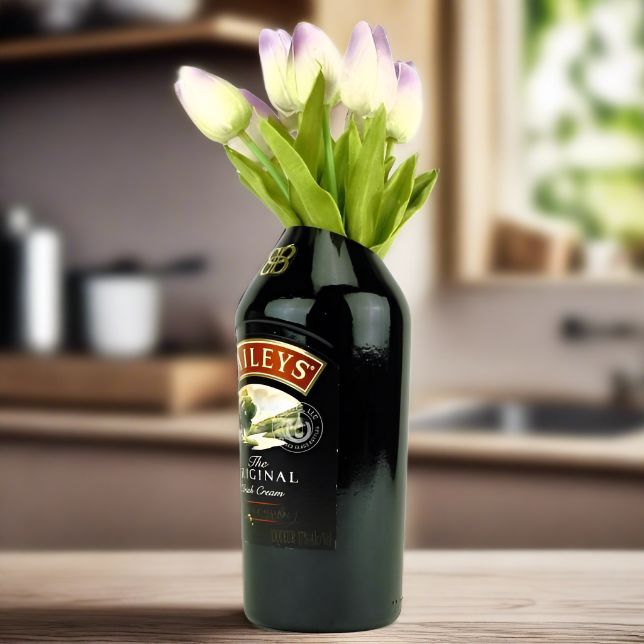 Baileys Irish Cream Bottle Slanted-Cut Vase