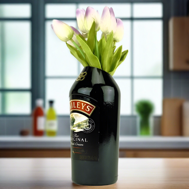 Baileys Irish Cream Bottle Slanted-Cut Vase