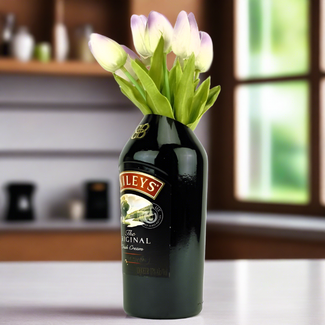 Baileys Irish Cream Bottle Slanted-Cut Vase