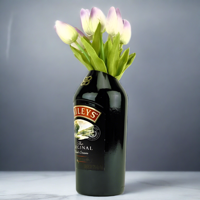 Baileys Irish Cream Bottle Slanted-Cut Vase