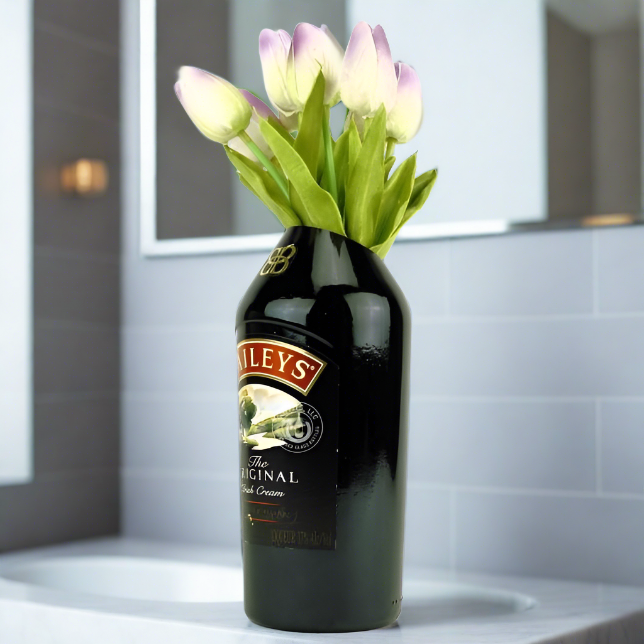 Baileys Irish Cream Bottle Slanted-Cut Vase
