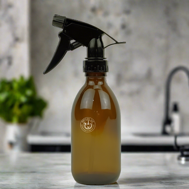 Amber Glass 8oz KSS Spray Bottle - Black