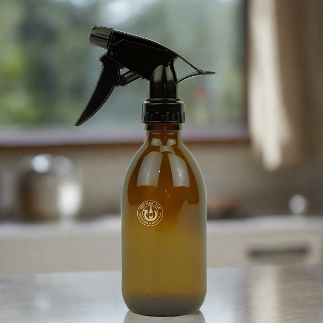 Amber Glass 8oz KSS Spray Bottle - Black