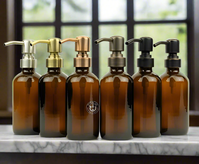 Amber Glass Bottle 8oz Soap Dispenser KS8