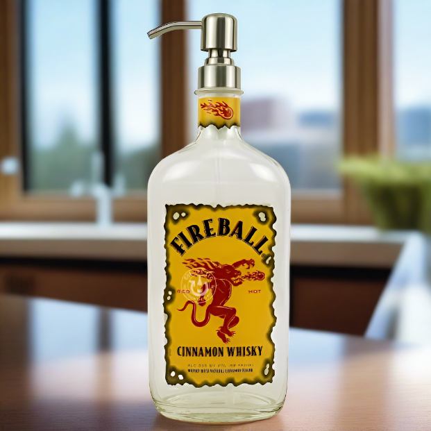 Fireball Cinnamon Whisky Bottle Soap Dispenser