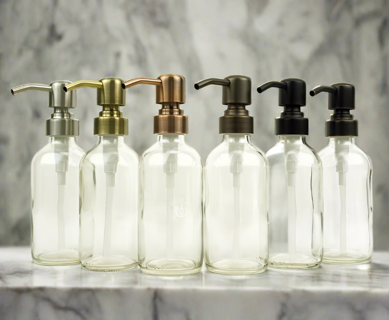 Clear Glass Bottle 8oz Soap Dispenser KS8