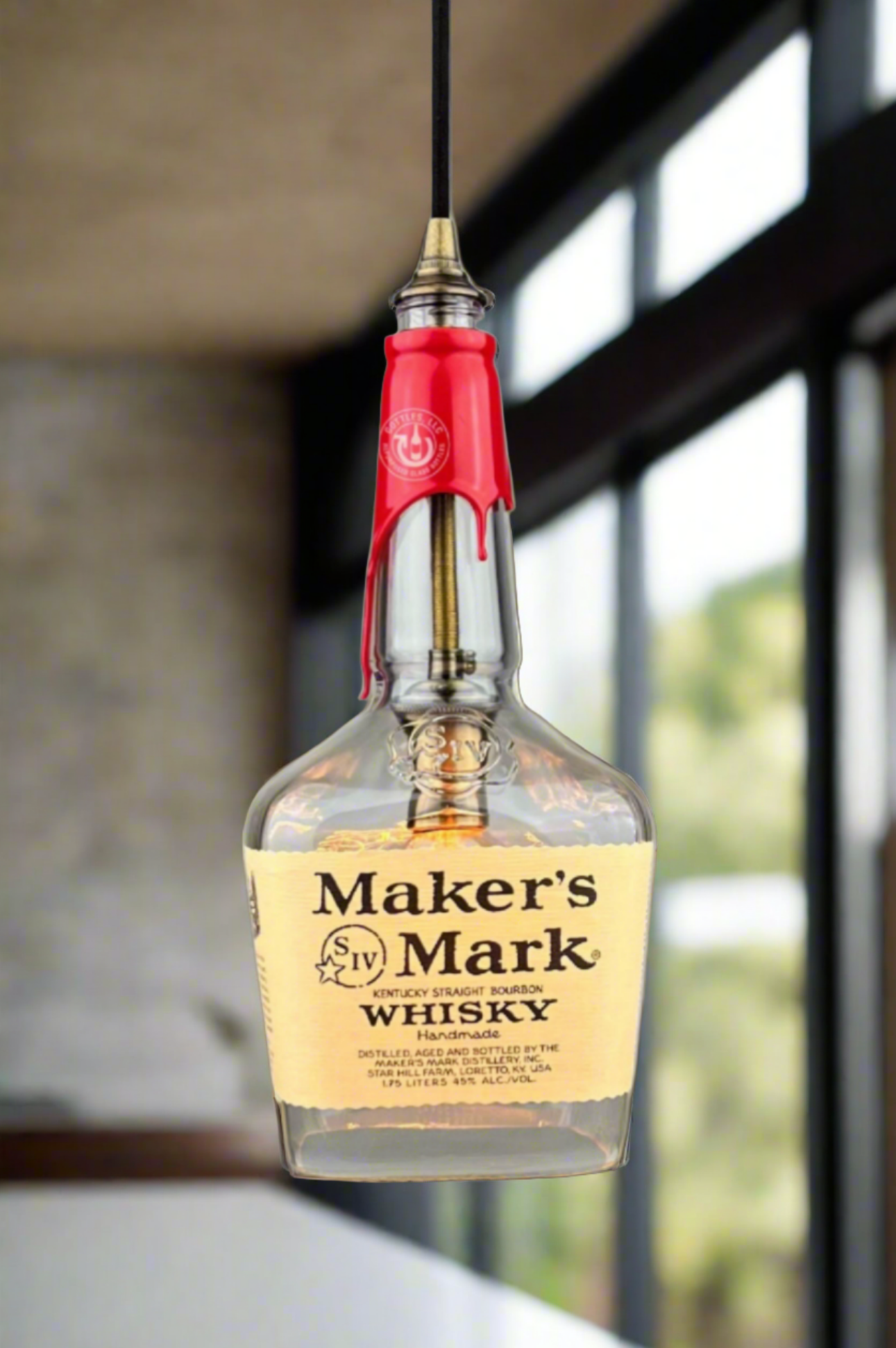 Maker's Mark Whisky 1.75L Bottle Pendant Light