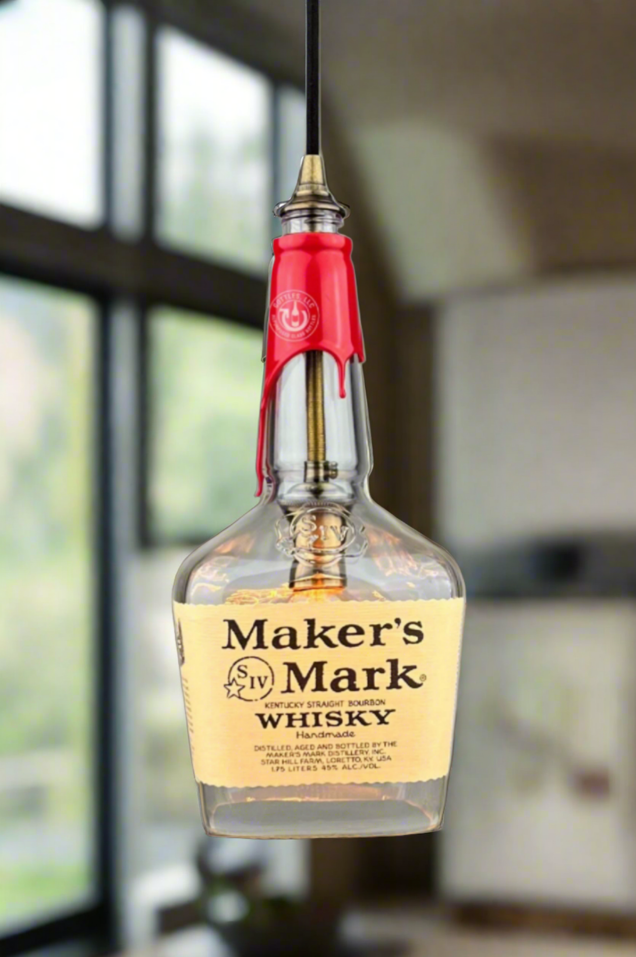Maker's Mark Whisky 1.75L Bottle Pendant Light