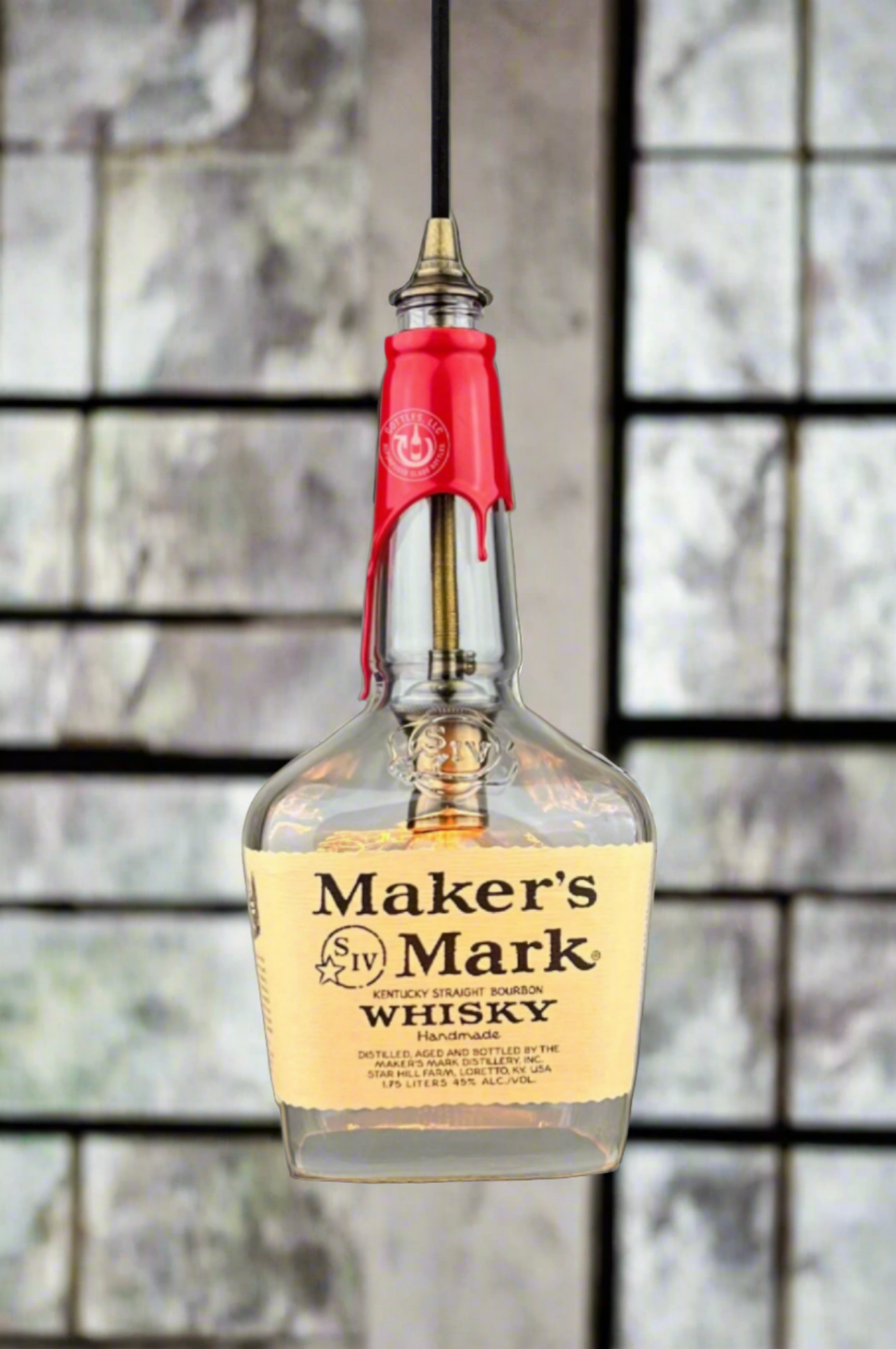 Maker's Mark Whisky 1.75L Bottle Pendant Light