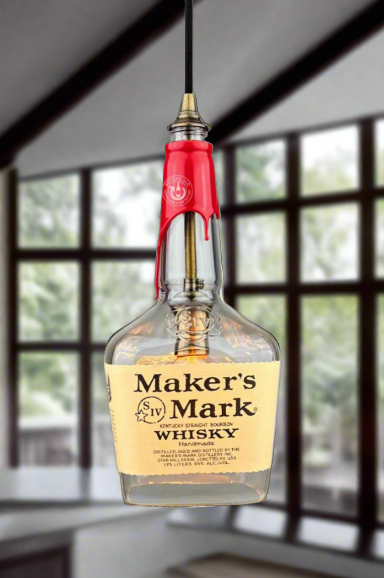 Maker's Mark Whisky 1.75L Bottle Pendant Light