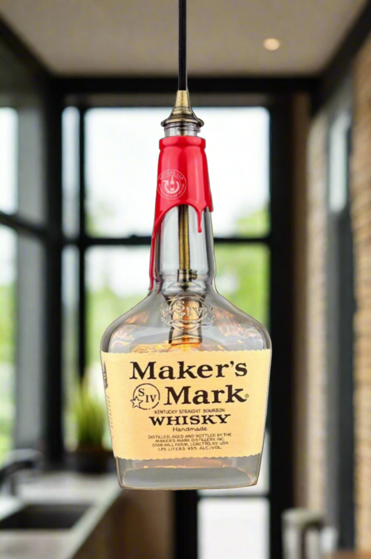 Maker's Mark Whisky 1.75L Bottle Pendant Light
