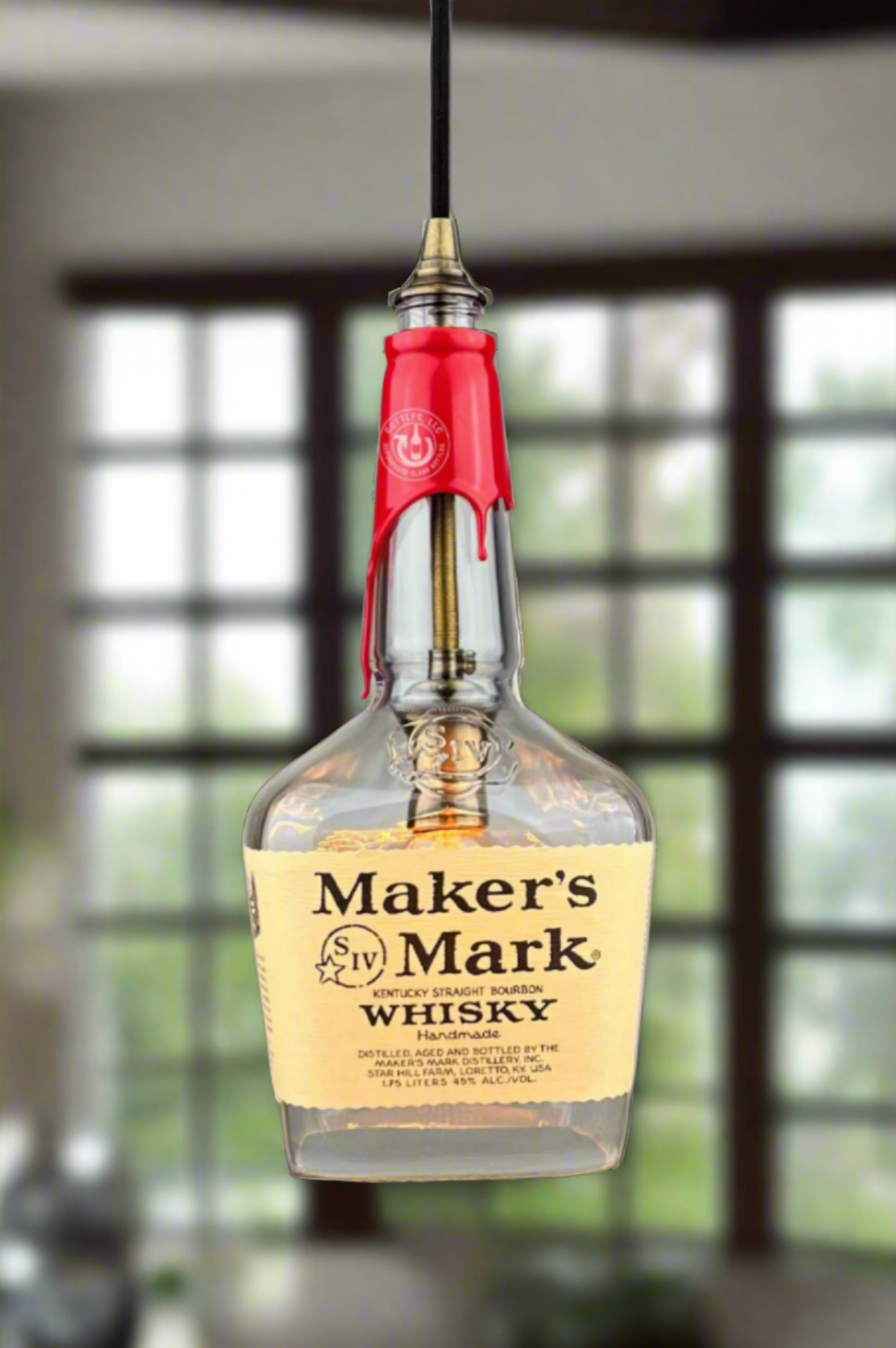 Maker's Mark Whisky 1.75L Bottle Pendant Light