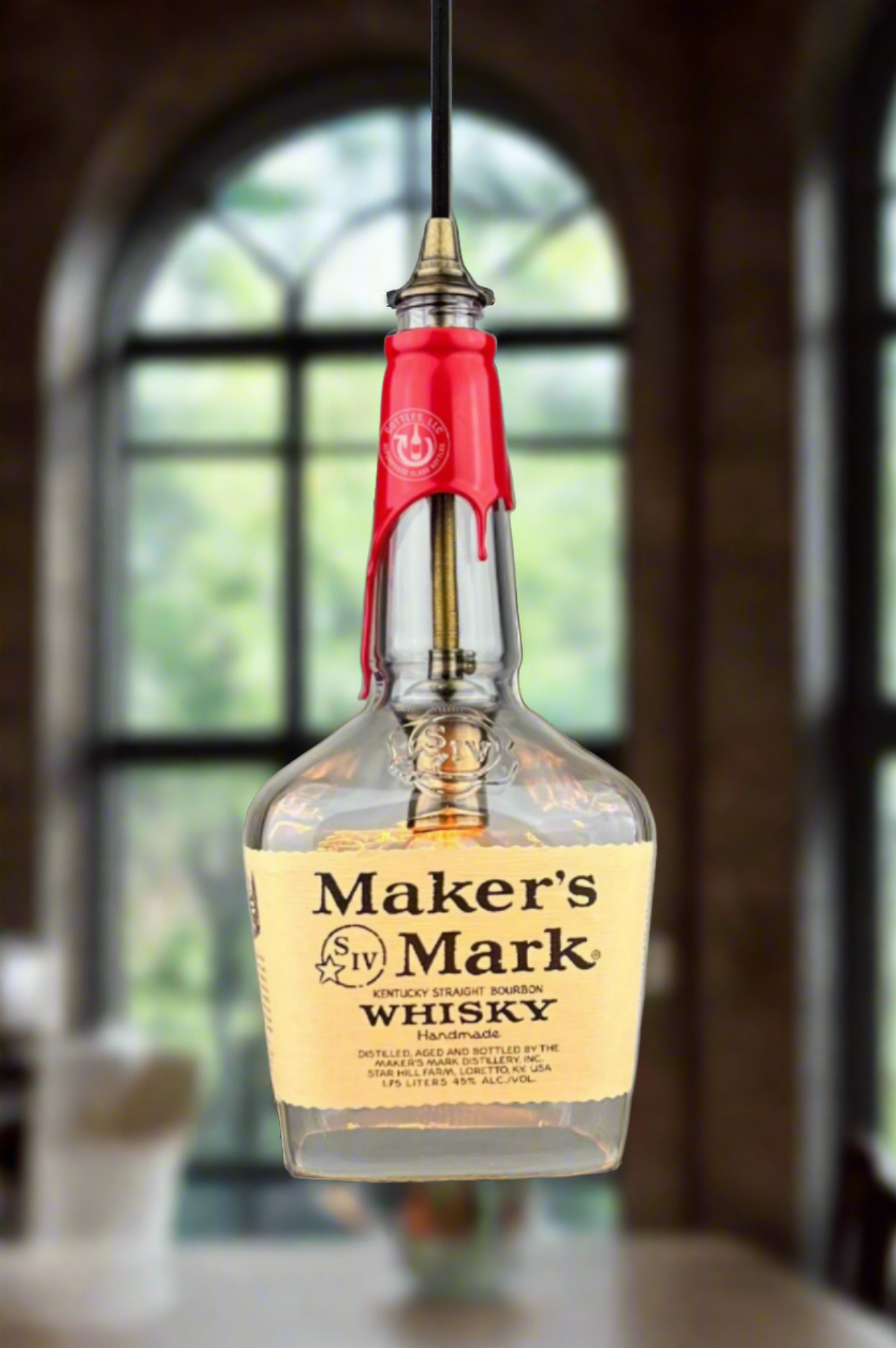 Maker's Mark Whisky 1.75L Bottle Pendant Light