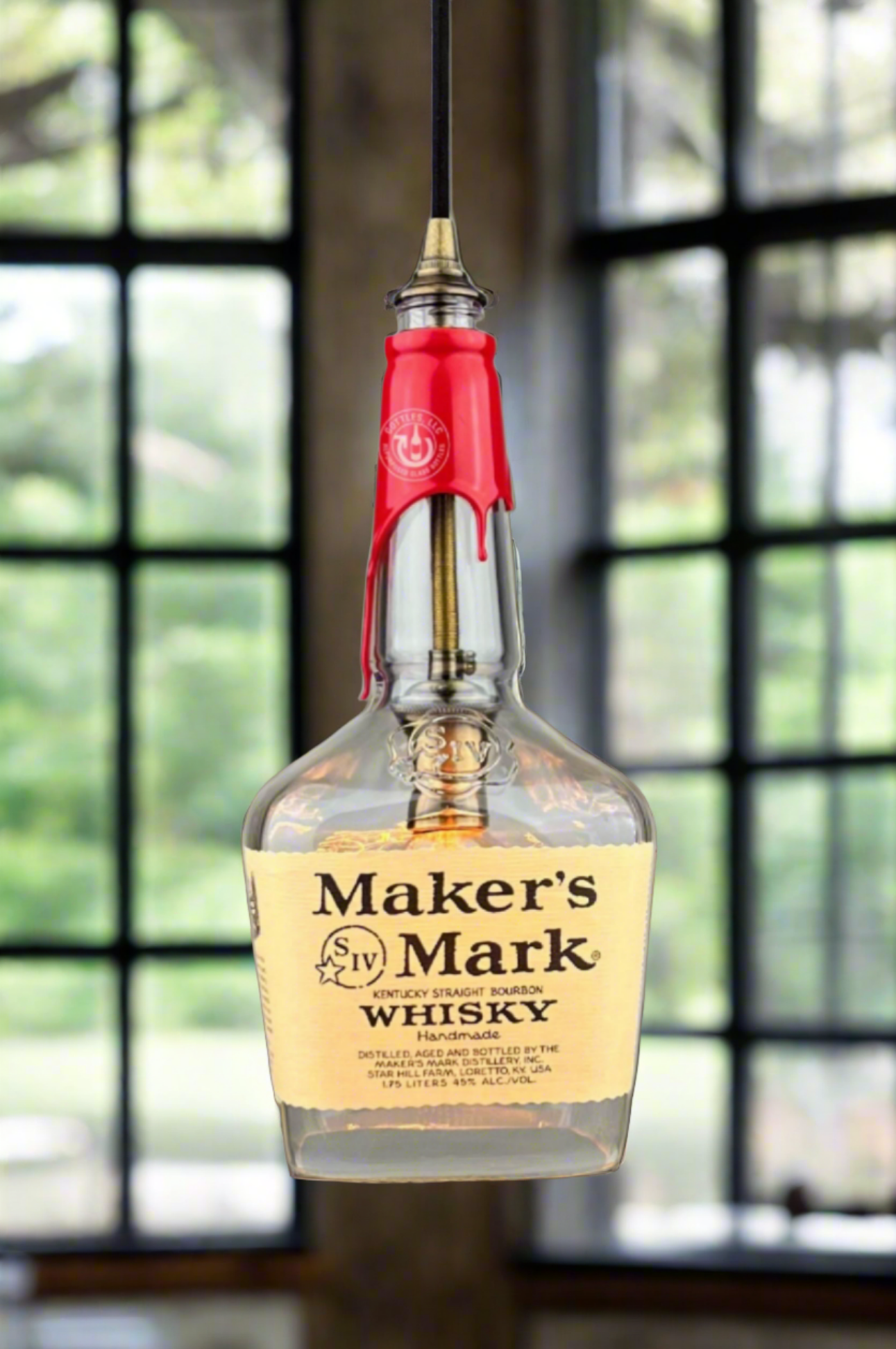 Maker's Mark Whisky 1.75L Bottle Pendant Light