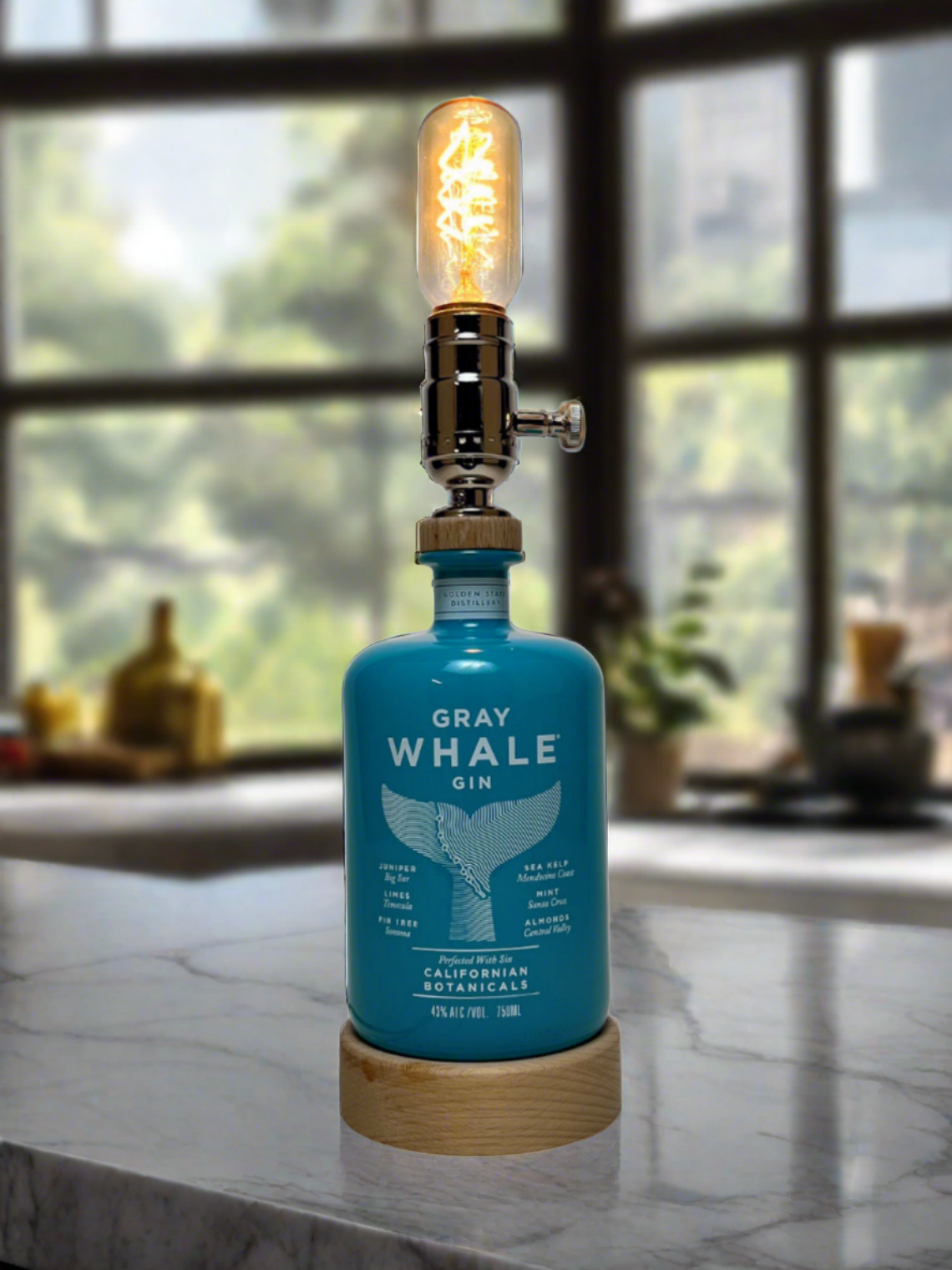 Gray Whale Gin Bottle Lamp