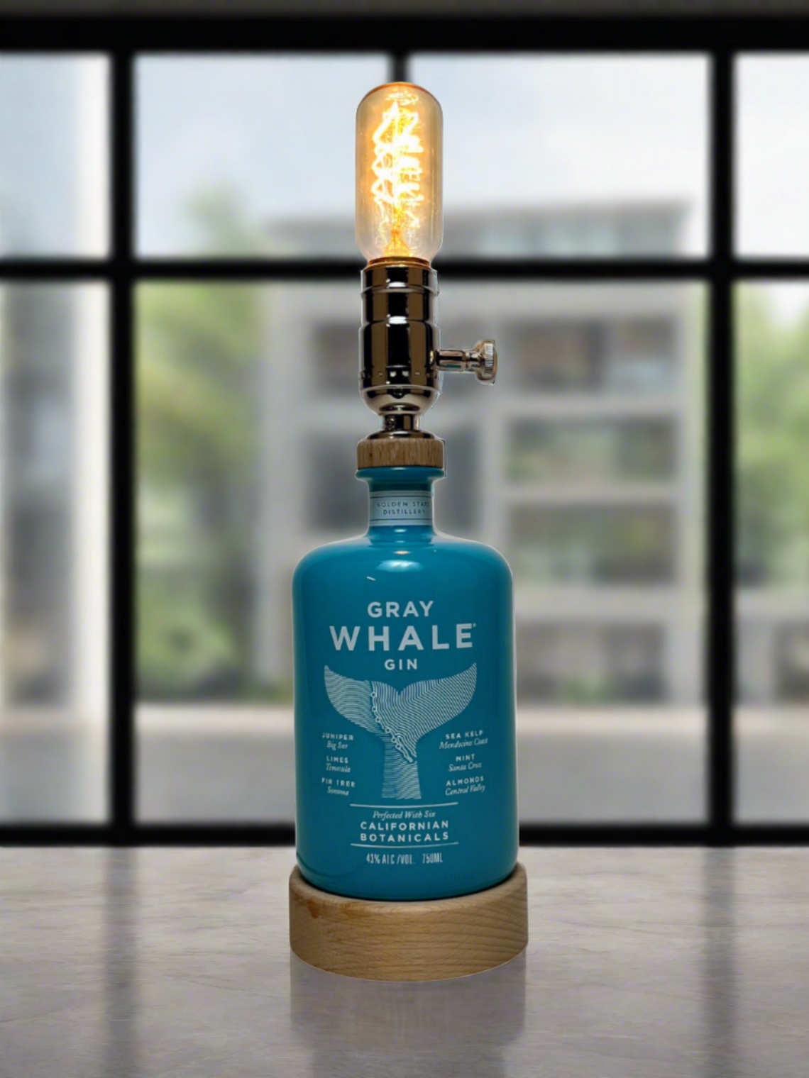 Gray Whale Gin Bottle Lamp