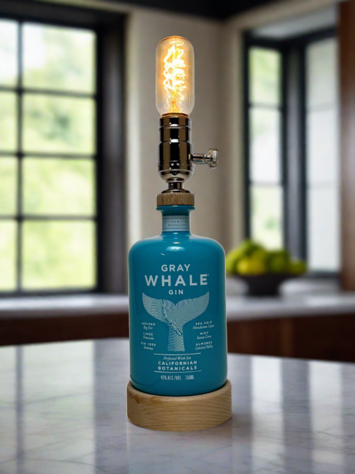 Gray Whale Gin Bottle Lamp