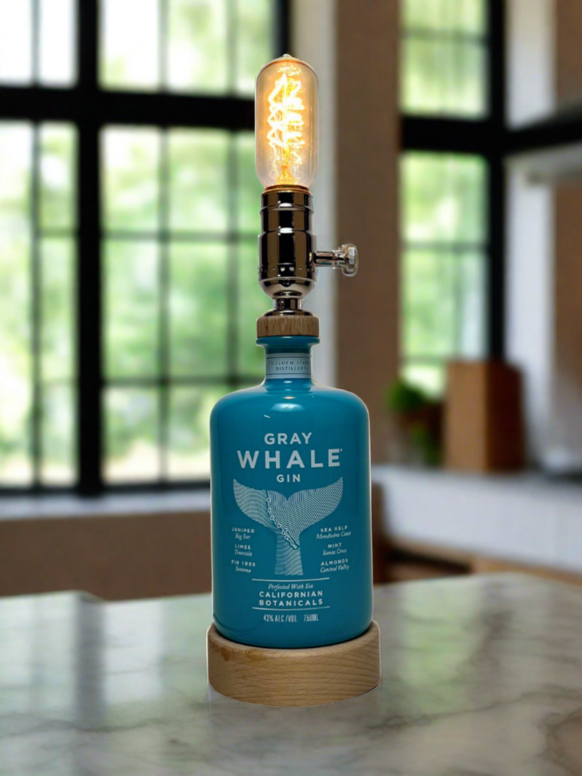 Gray Whale Gin Bottle Lamp