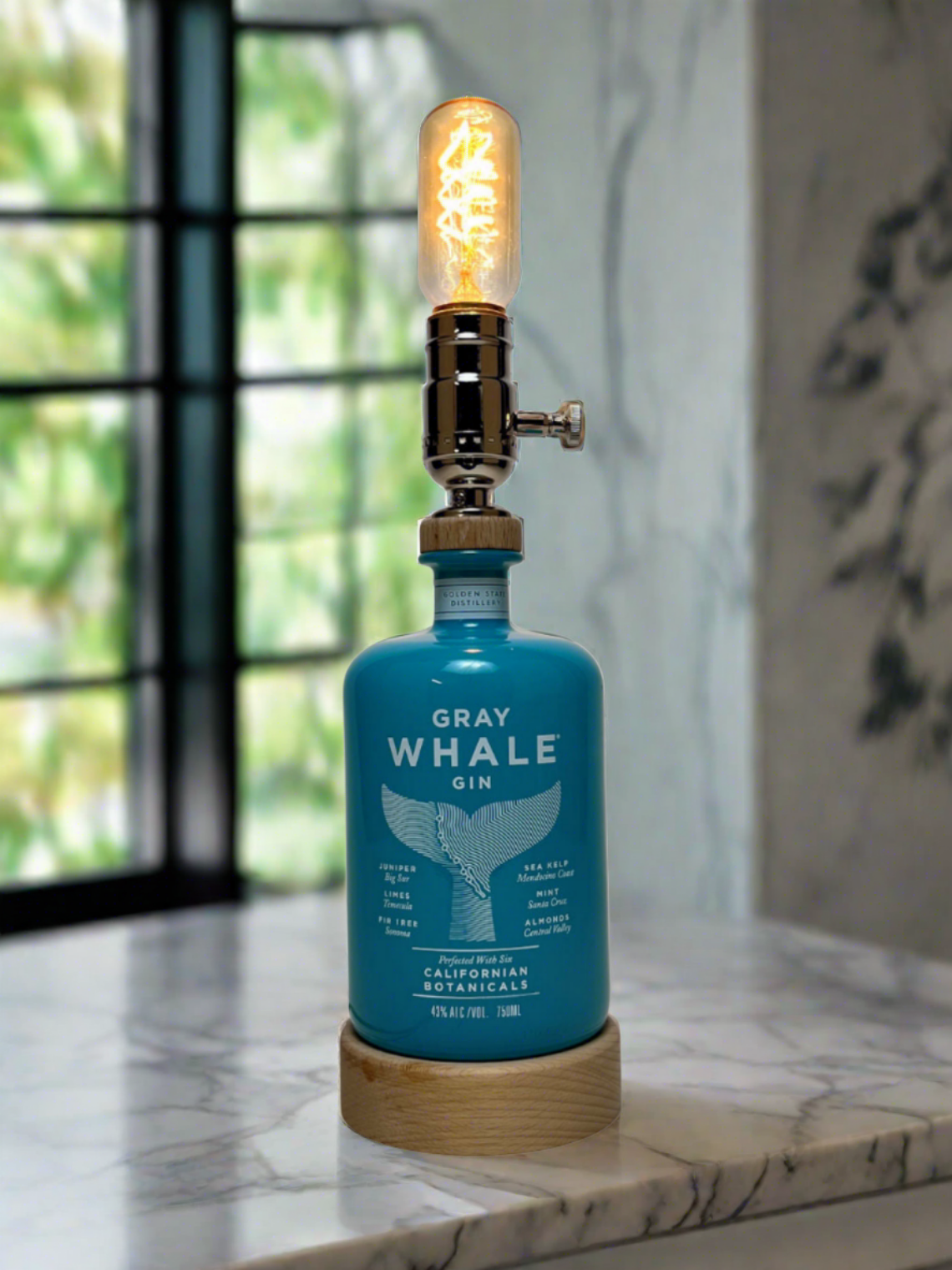 Gray Whale Gin Bottle Lamp