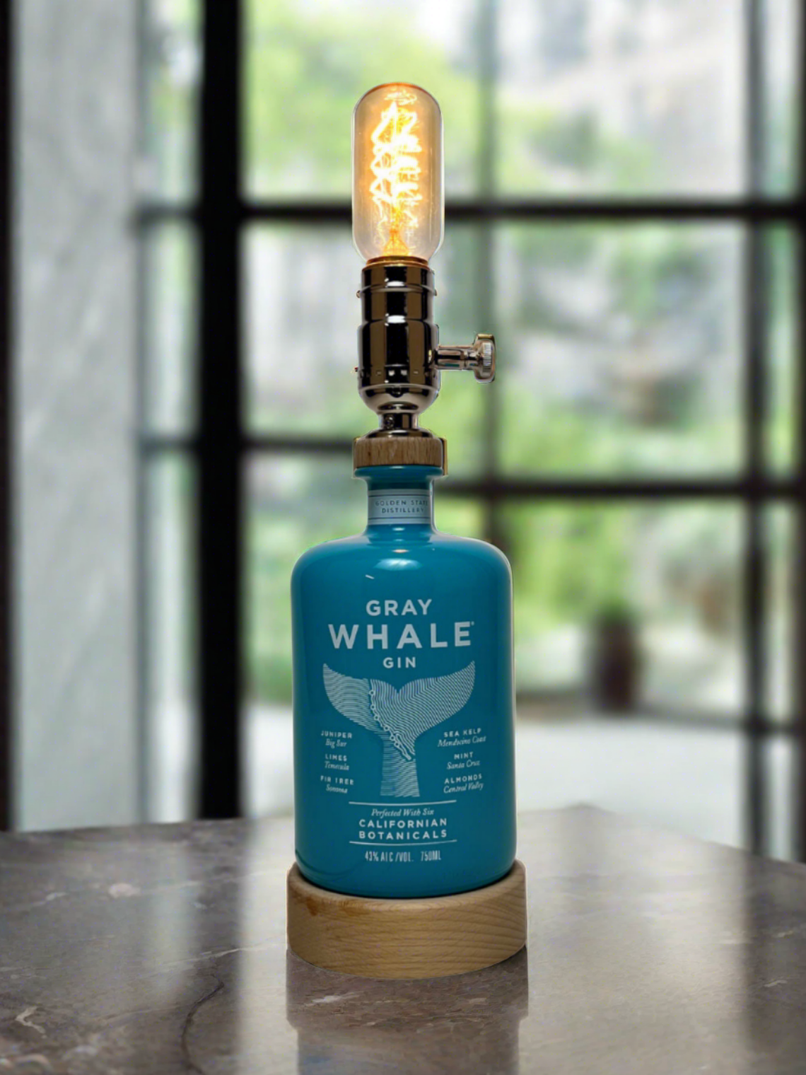 Gray Whale Gin Bottle Lamp