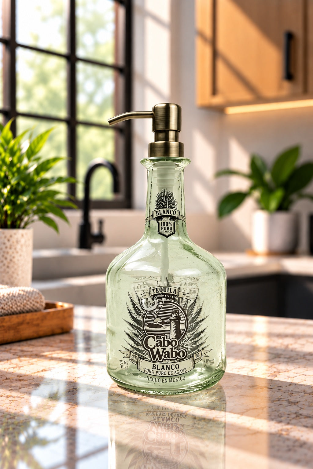 Cabo Wabo Tequila Bottle Soap Dispenser - Blanco