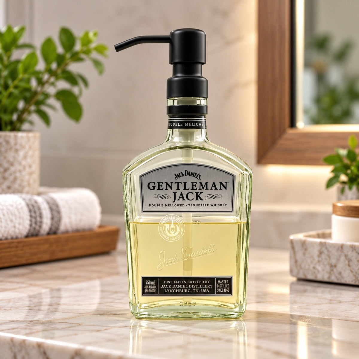 Jack Daniel's GJ Whiskey Bottle Soap Dispenser
