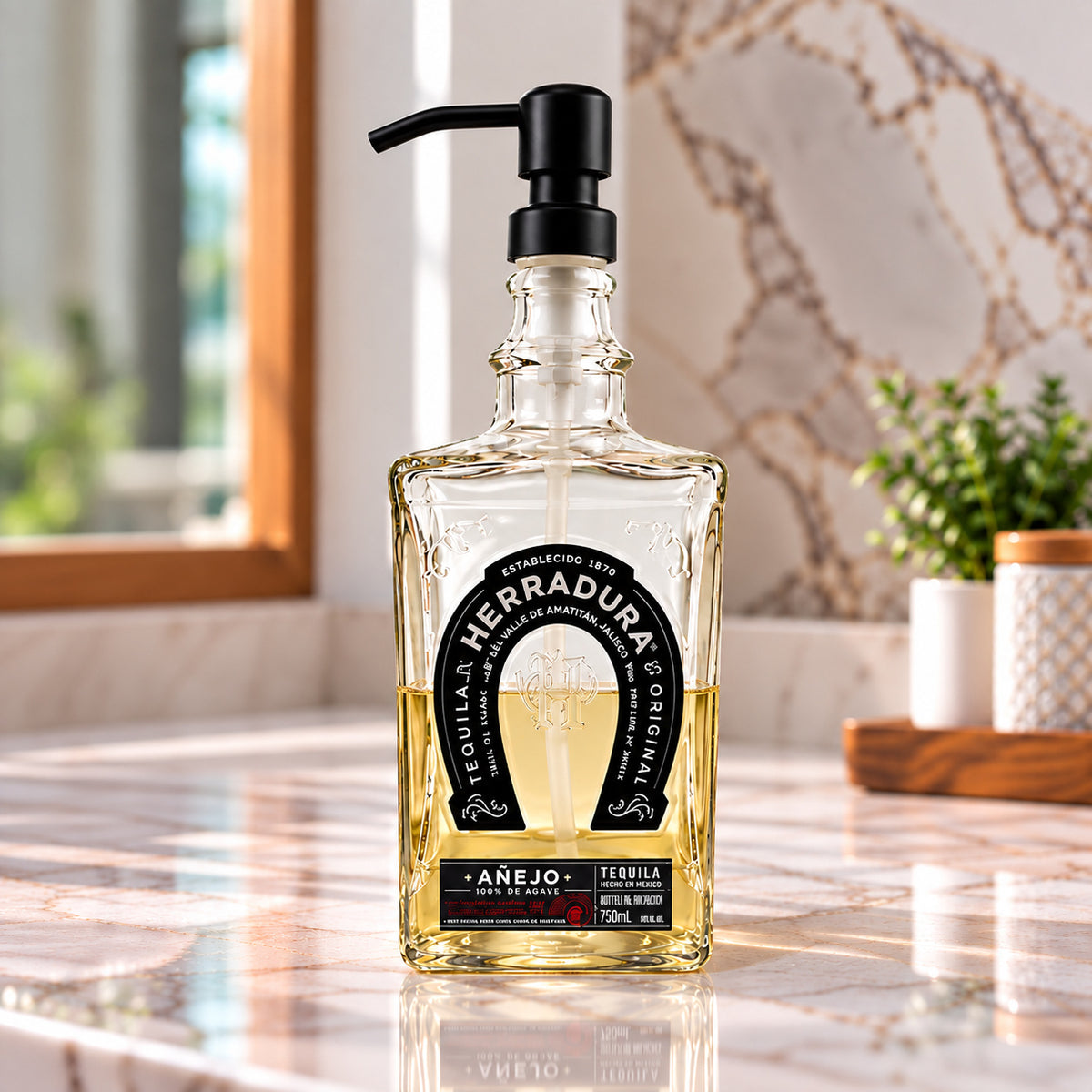 Herradura Tequila Bottle Soap Dispenser