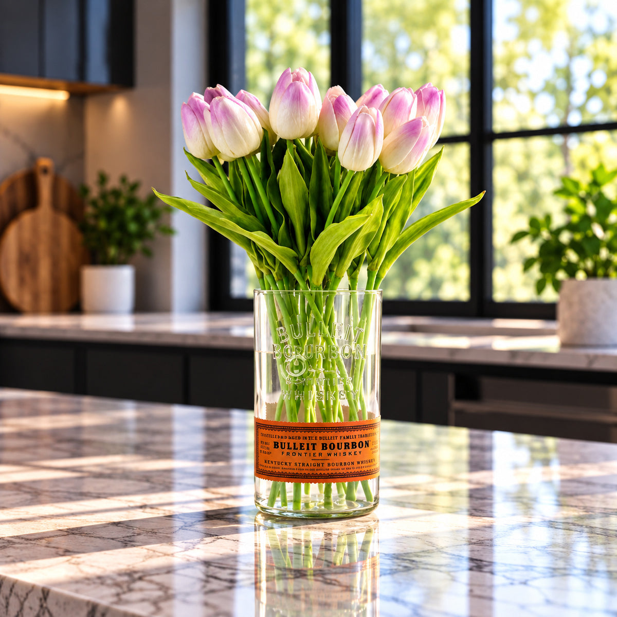 Bulleit Bourbon Whiskey Bottle Vase