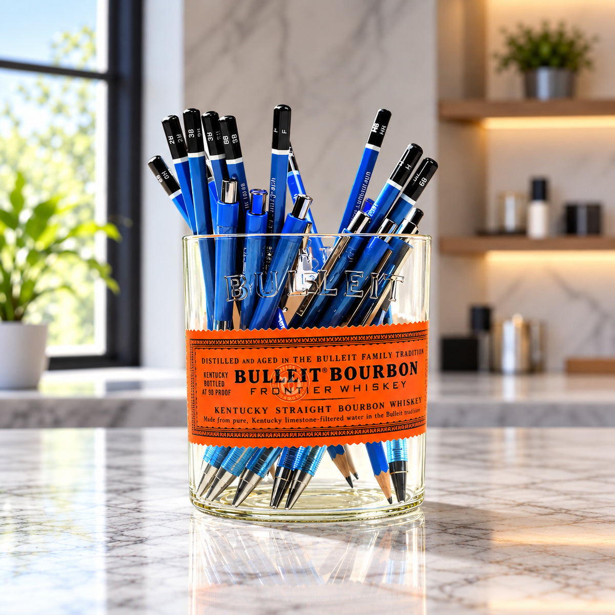 Bulleit Bourbon Whiskey Bottle Mini-Vase