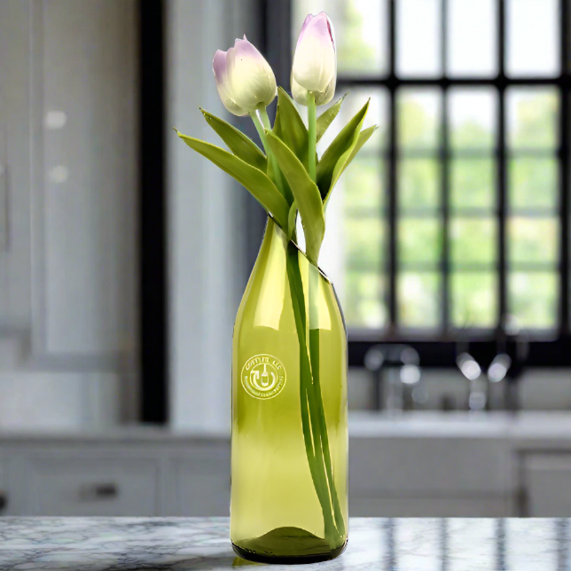 Wine Bottle Vase - High Slanted Cut