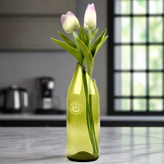 Wine Bottle Vase - High Slanted Cut