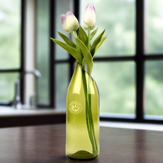 Wine Bottle Vase - High Slanted Cut