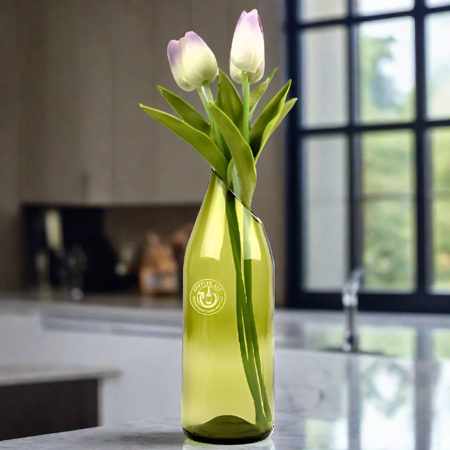 Wine Bottle Vase - High Slanted Cut