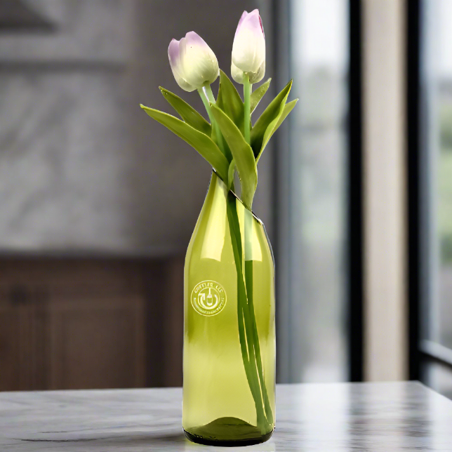 Wine Bottle Vase - High Slanted Cut