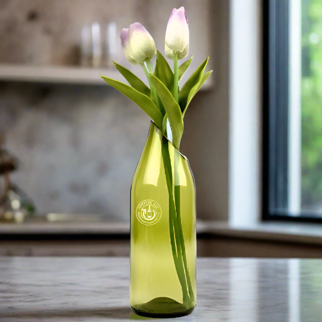 Wine Bottle Vase - High Slanted Cut
