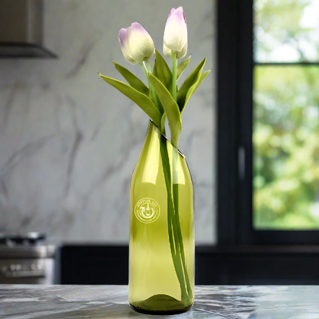 Wine Bottle Vase - High Slanted Cut