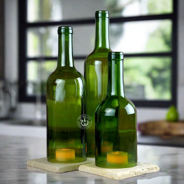 Wine Bottle Candle Cover Set - Bordeaux