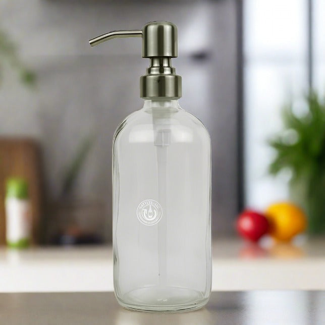 Clear Glass Bottle 16oz Soap Dispenser KS8